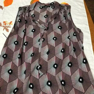 A Love Story Purple Black Mod Sleeveless Top